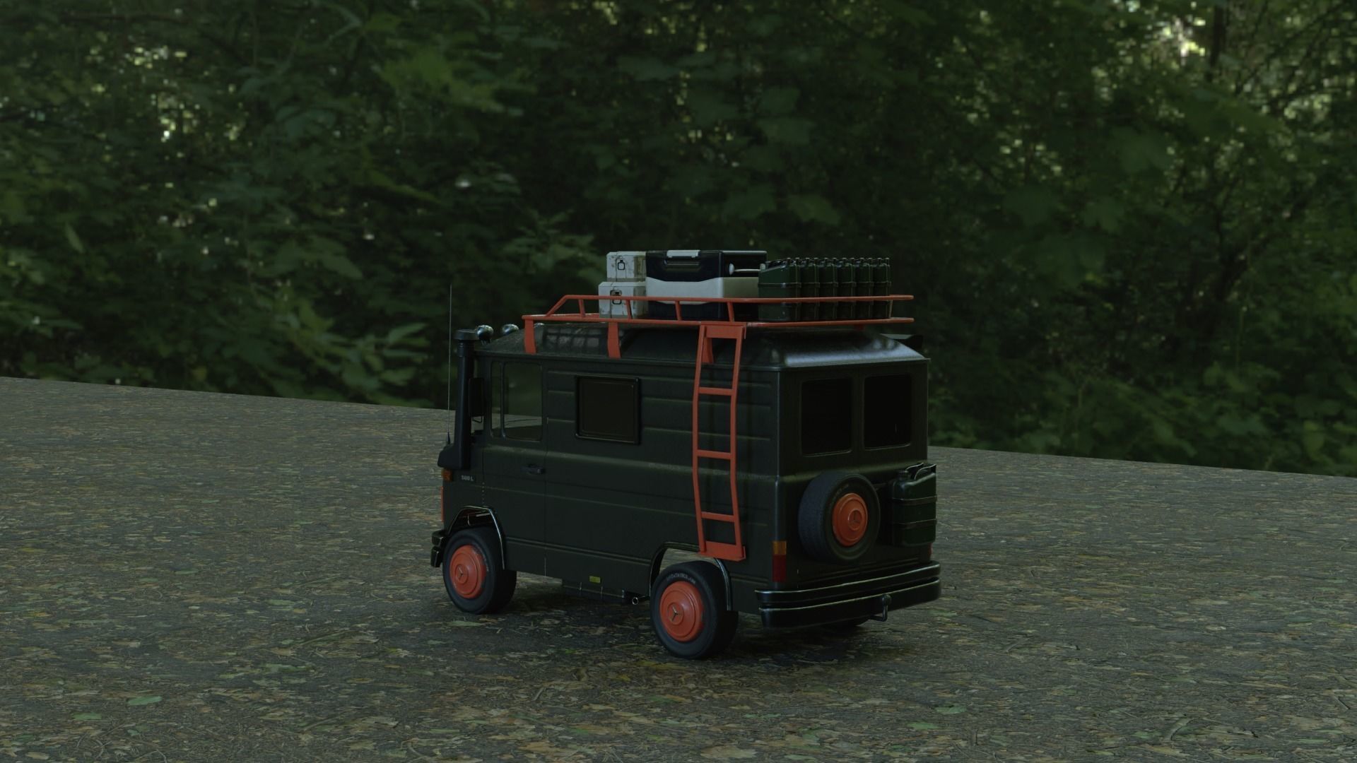 Mercedes 508 L Caravan Truck  3D model_4