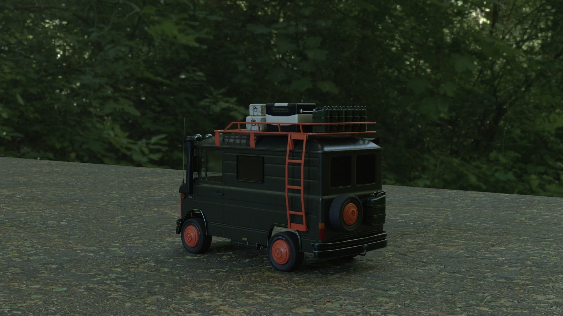 Mercedes 508 L Caravan Truck  3D model_2