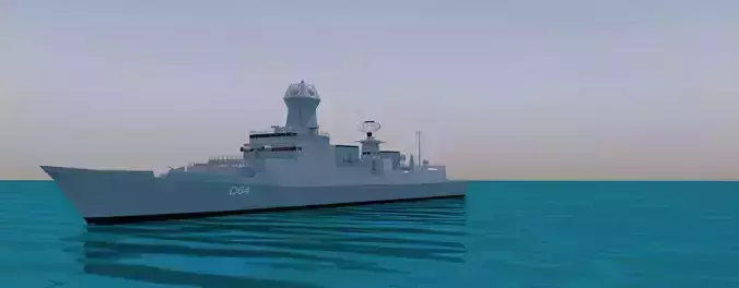 Indian Navy INS Kolkata class  destroyer Project 15A stealth Low-poly 3D model