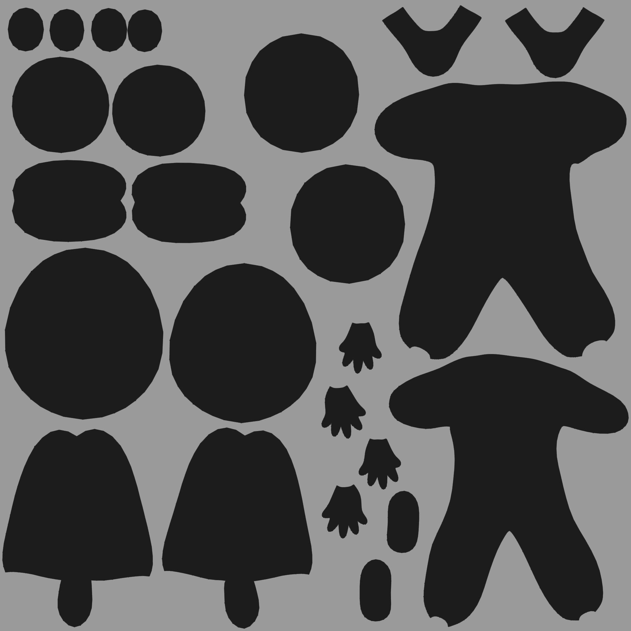 Female Plush Toys Decorated Stained Mini Denim Shorts Low-poly 3D model_14