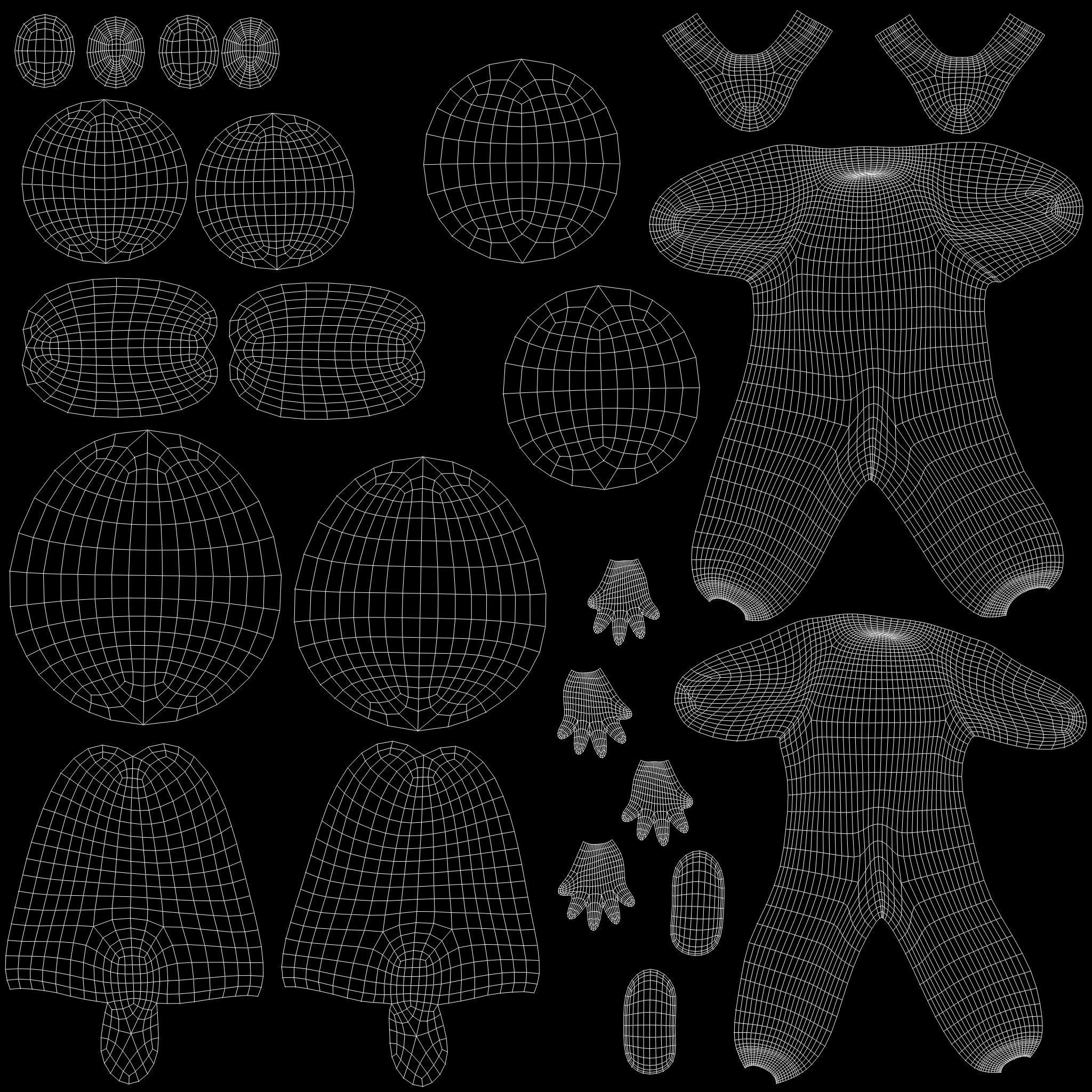 Female Plush Toys Decorated Stained Mini Denim Shorts Low-poly 3D model_18