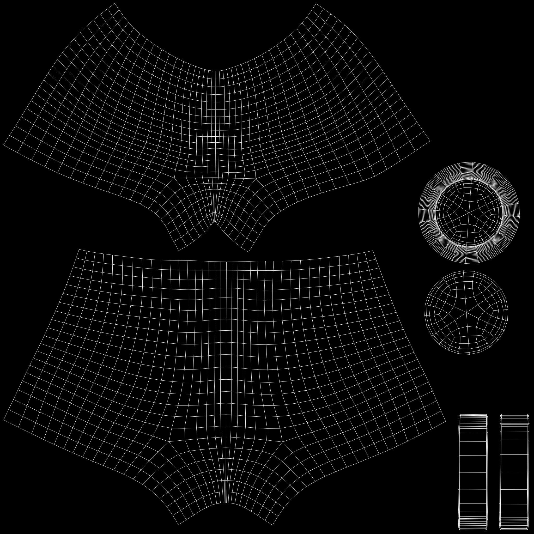 Female Plush Toys Decorated Stained Mini Denim Shorts Low-poly 3D model_17