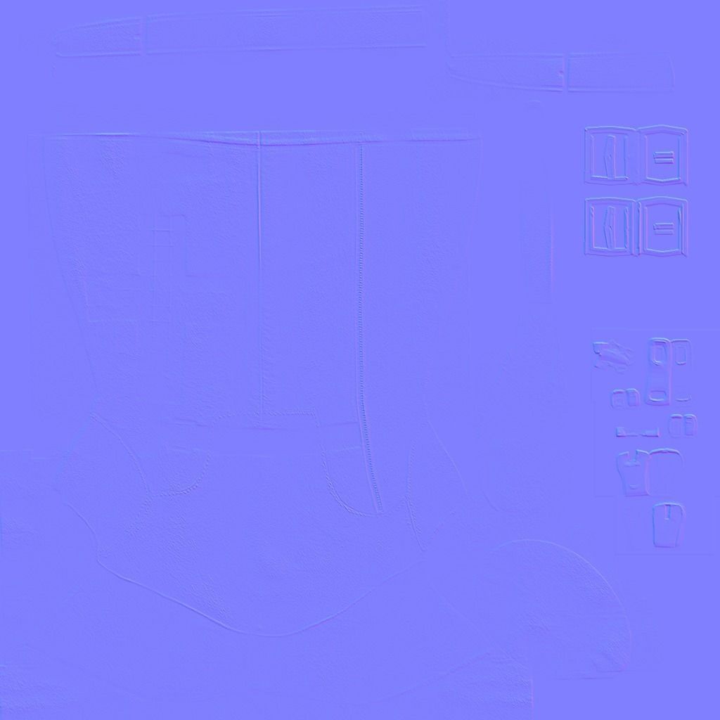 No Heel Boots with Rivets Low-poly 3D model_11