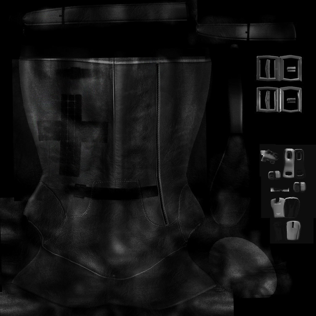 No Heel Boots with Rivets Low-poly 3D model_9