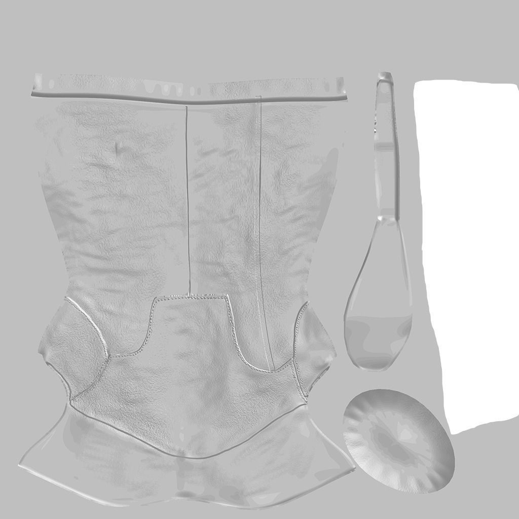 No Heel Boots with Rivets Low-poly 3D model_13