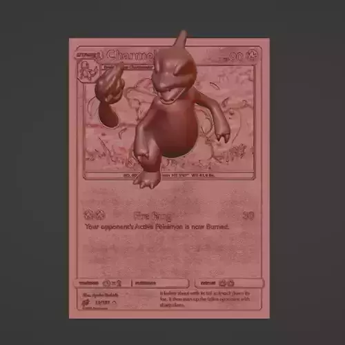 Charmeleon 4D Card Fan Custom 3D Printing File Pokemon  3D print model