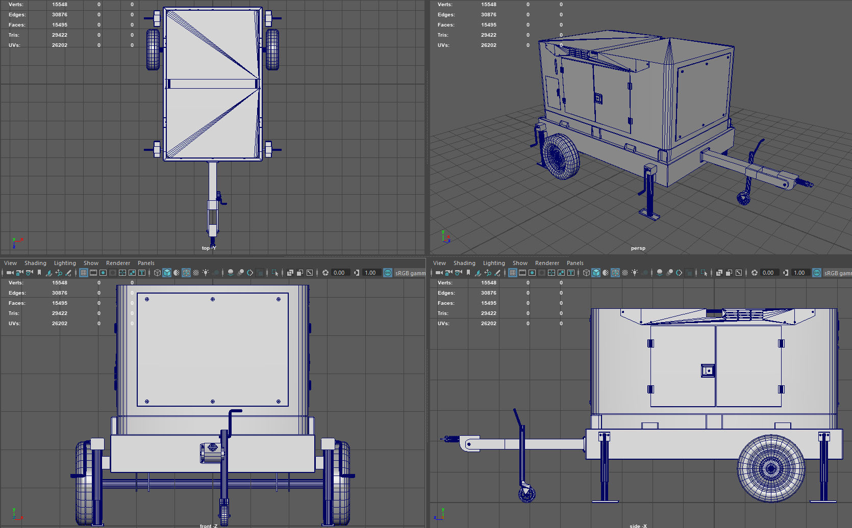 Portable Diesel Generator Set Low-poly 3D model_9