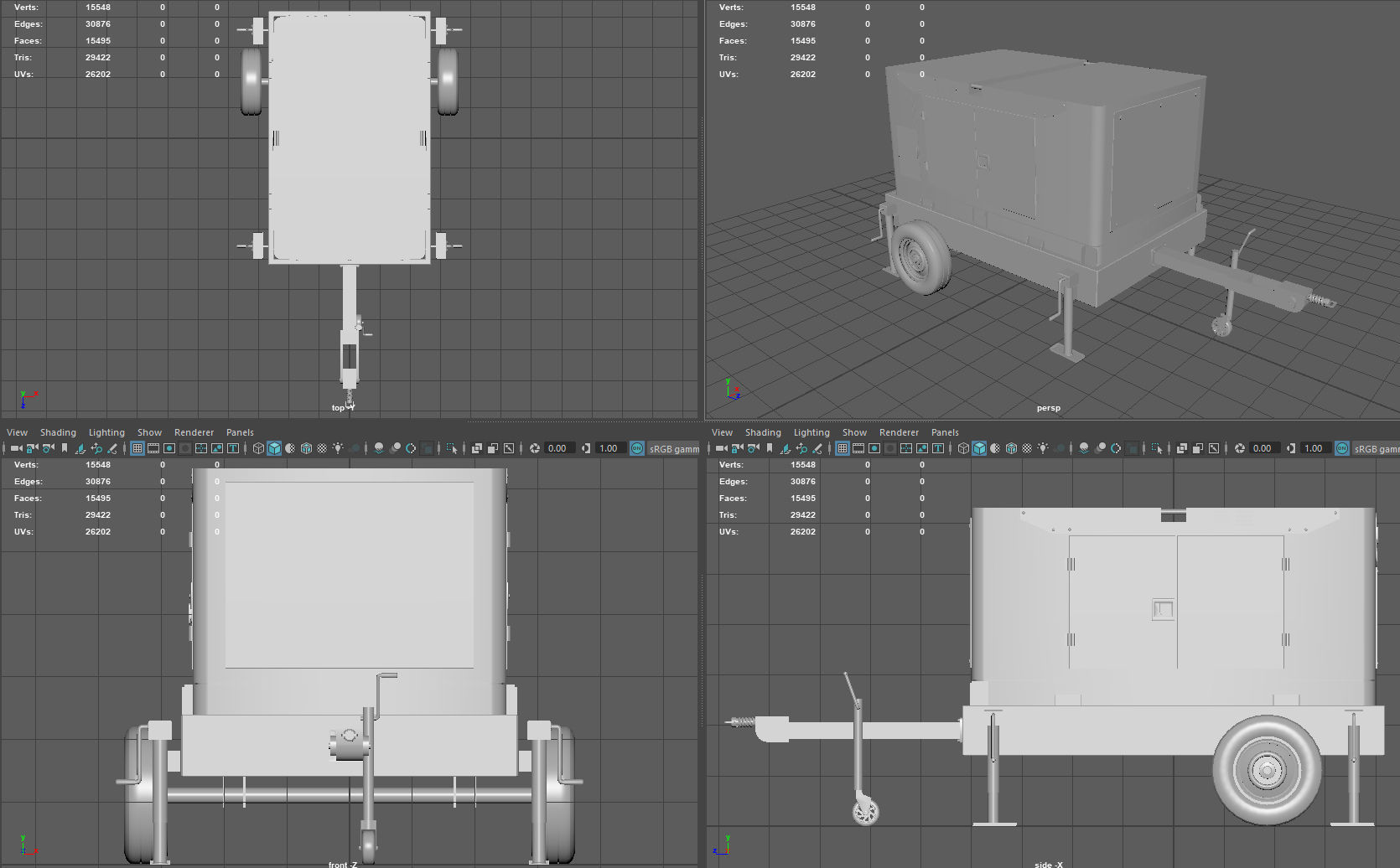 Portable Diesel Generator Set Low-poly 3D model_8