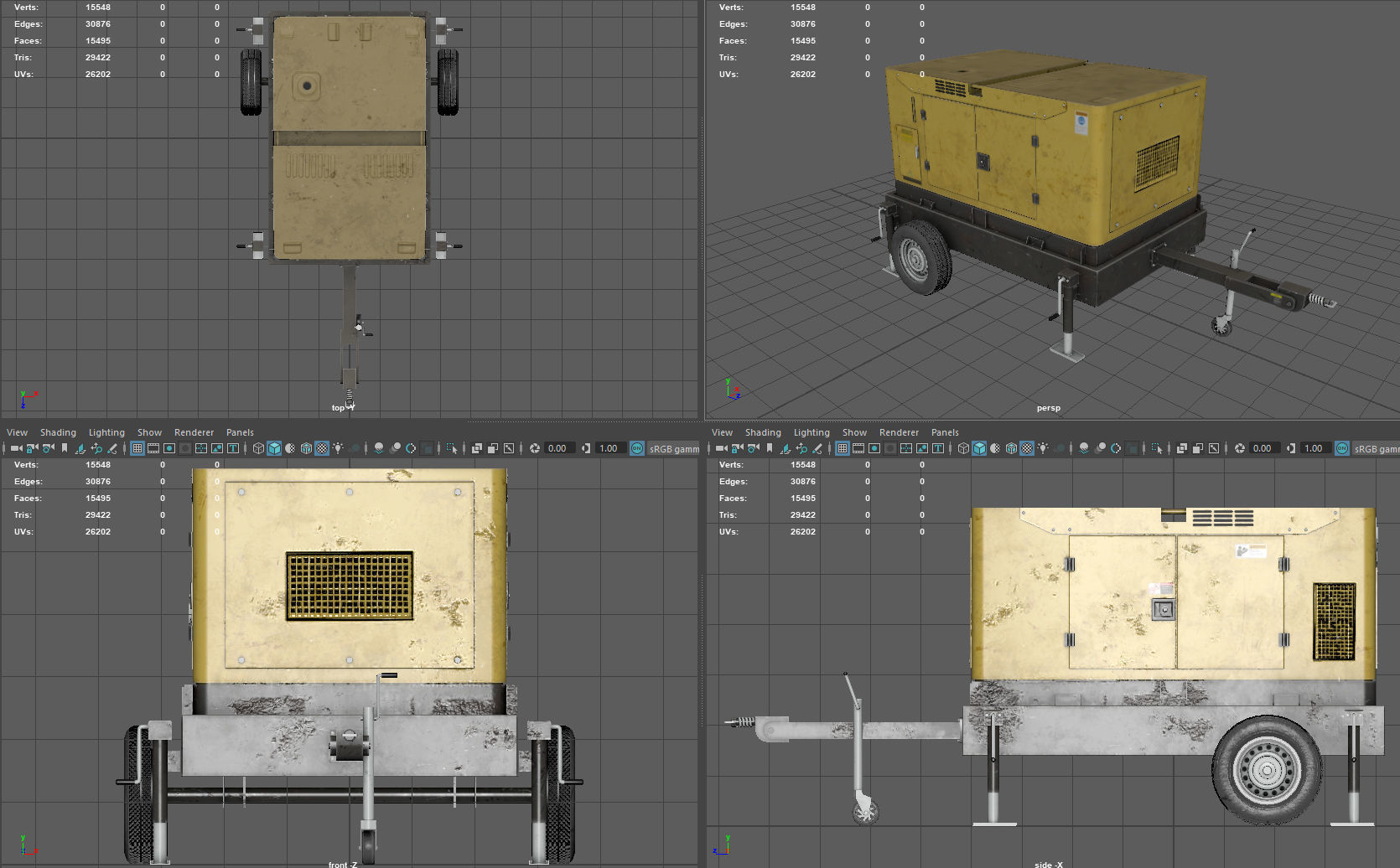 Portable Diesel Generator Set Low-poly 3D model_7