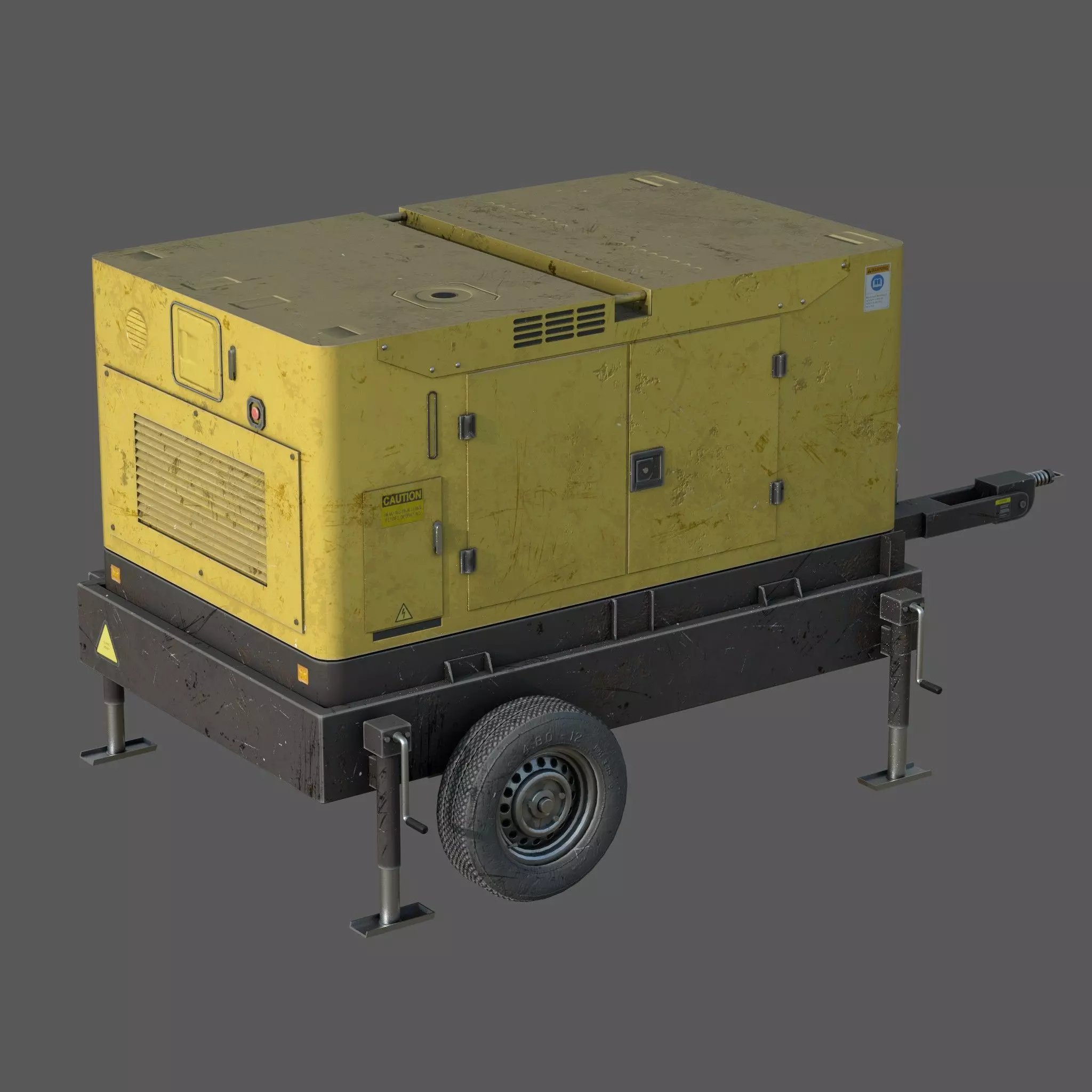 Portable Diesel Generator Set Low-poly 3D model_0