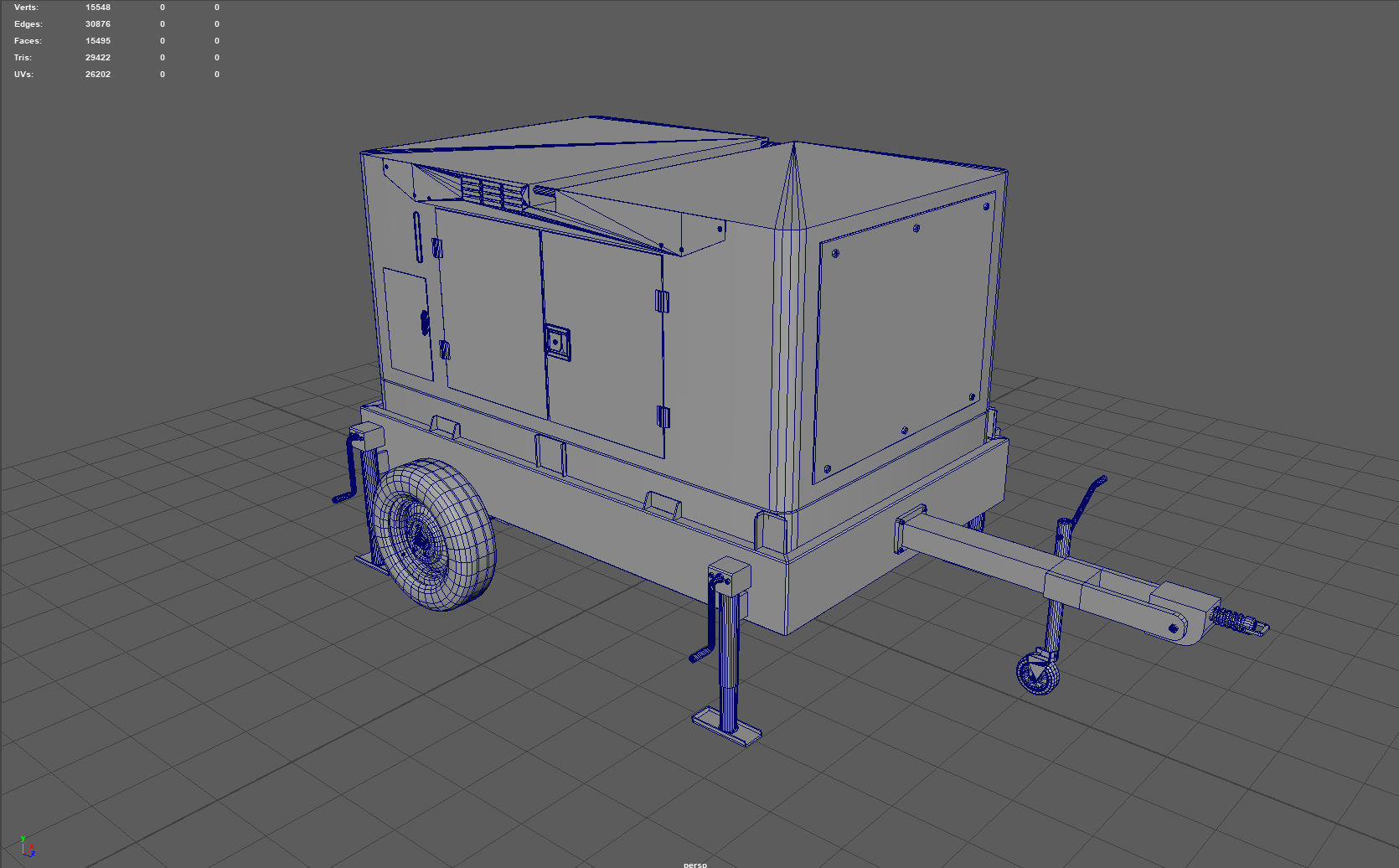 Portable Diesel Generator Set Low-poly 3D model_6