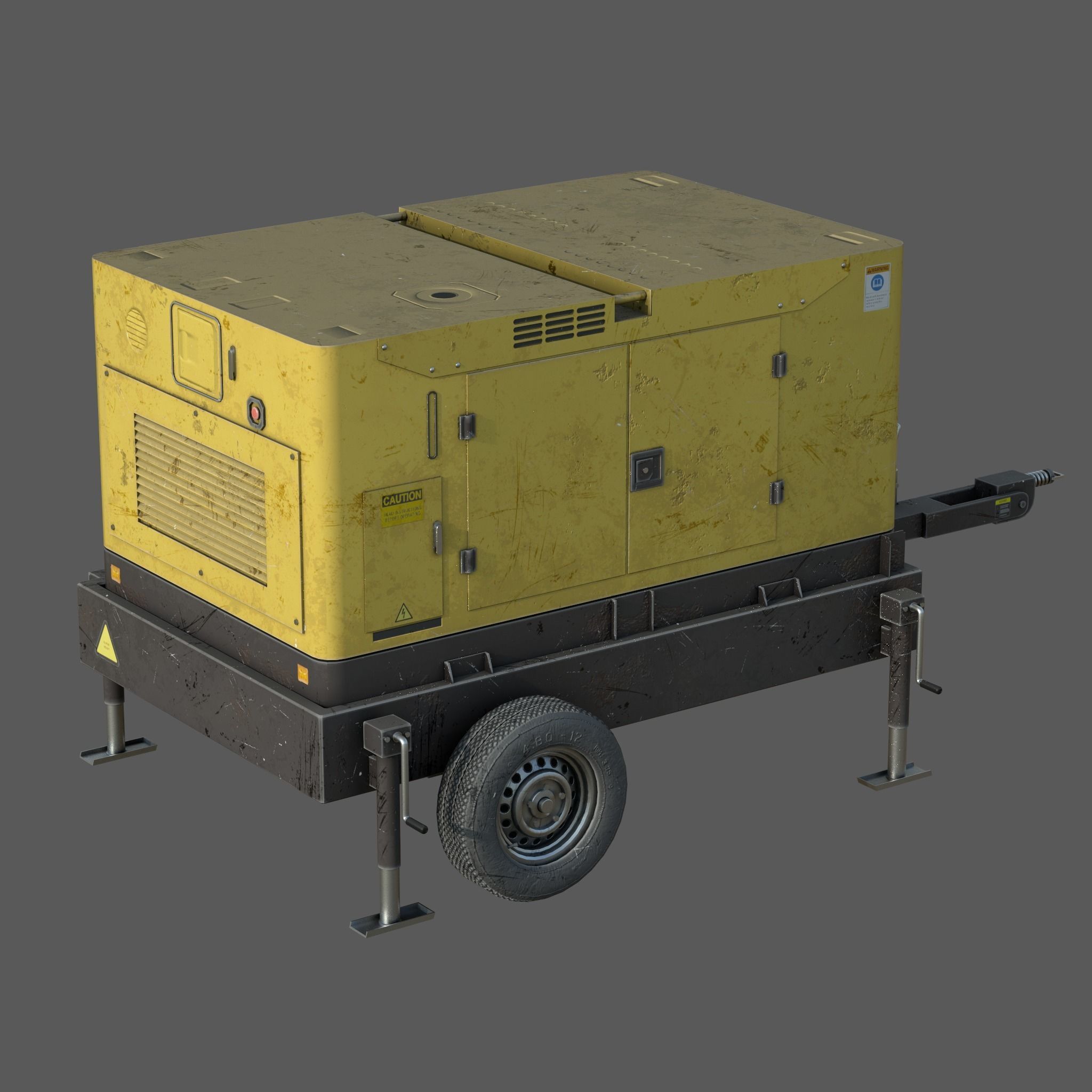 Portable Diesel Generator Set Low-poly 3D model_2