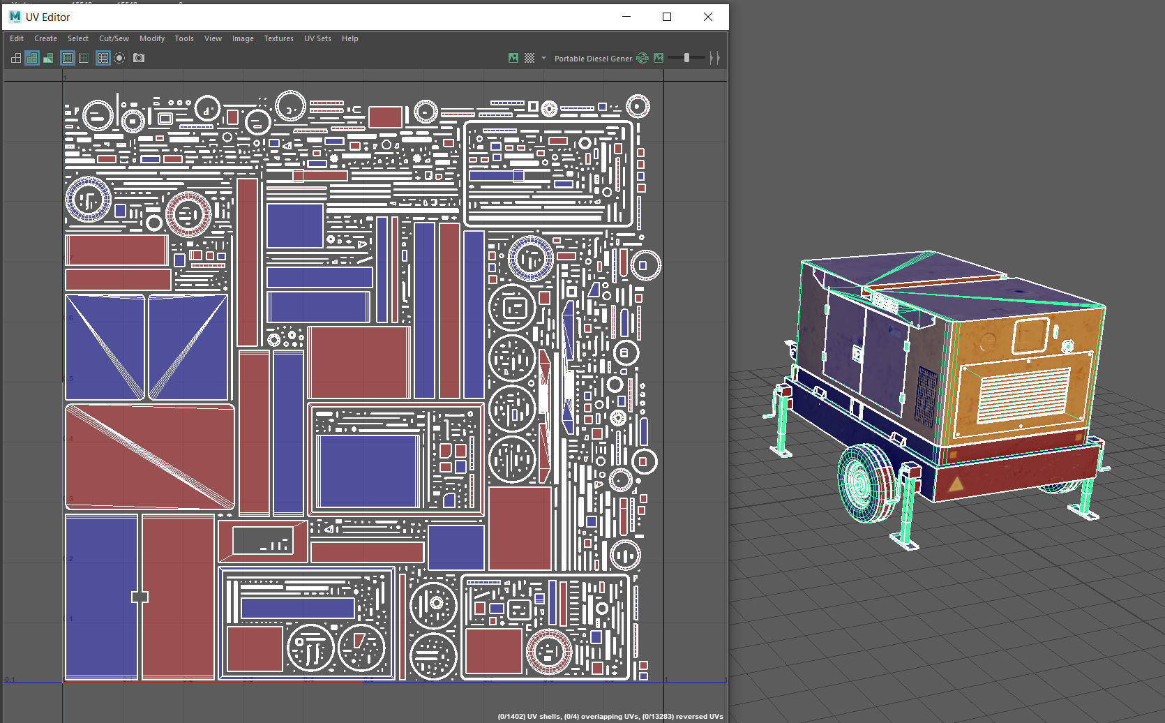 Portable Diesel Generator Set Low-poly 3D model_10