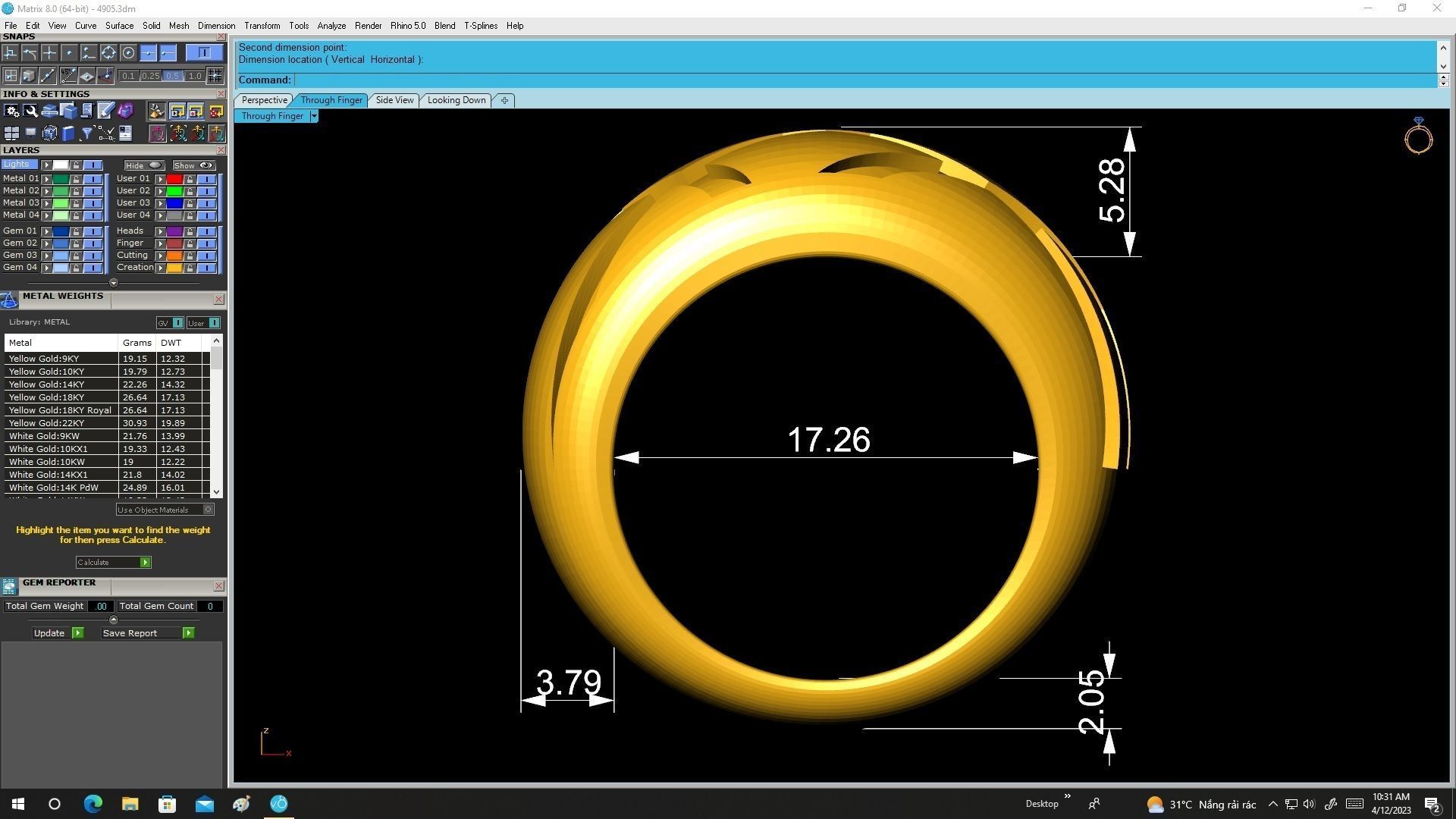 24k art men ring 4905 3D print model_5