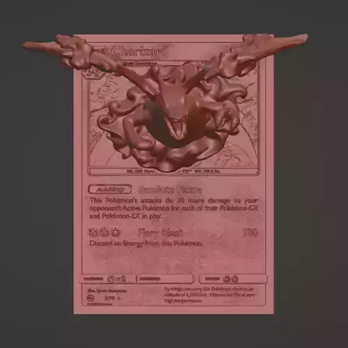 Charizard 4D Card Fan Custom 3D Printing File Pokemon  3D print model