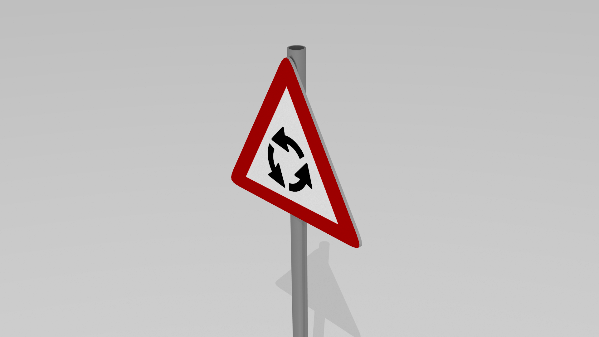 Roundabout ahead sign 3D model_1