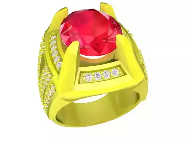 hongkong oval diamond men ring 4937