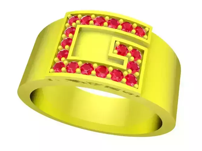 G letter diamond men ring 4941