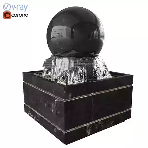 Floating Ball Fountain 3D model
