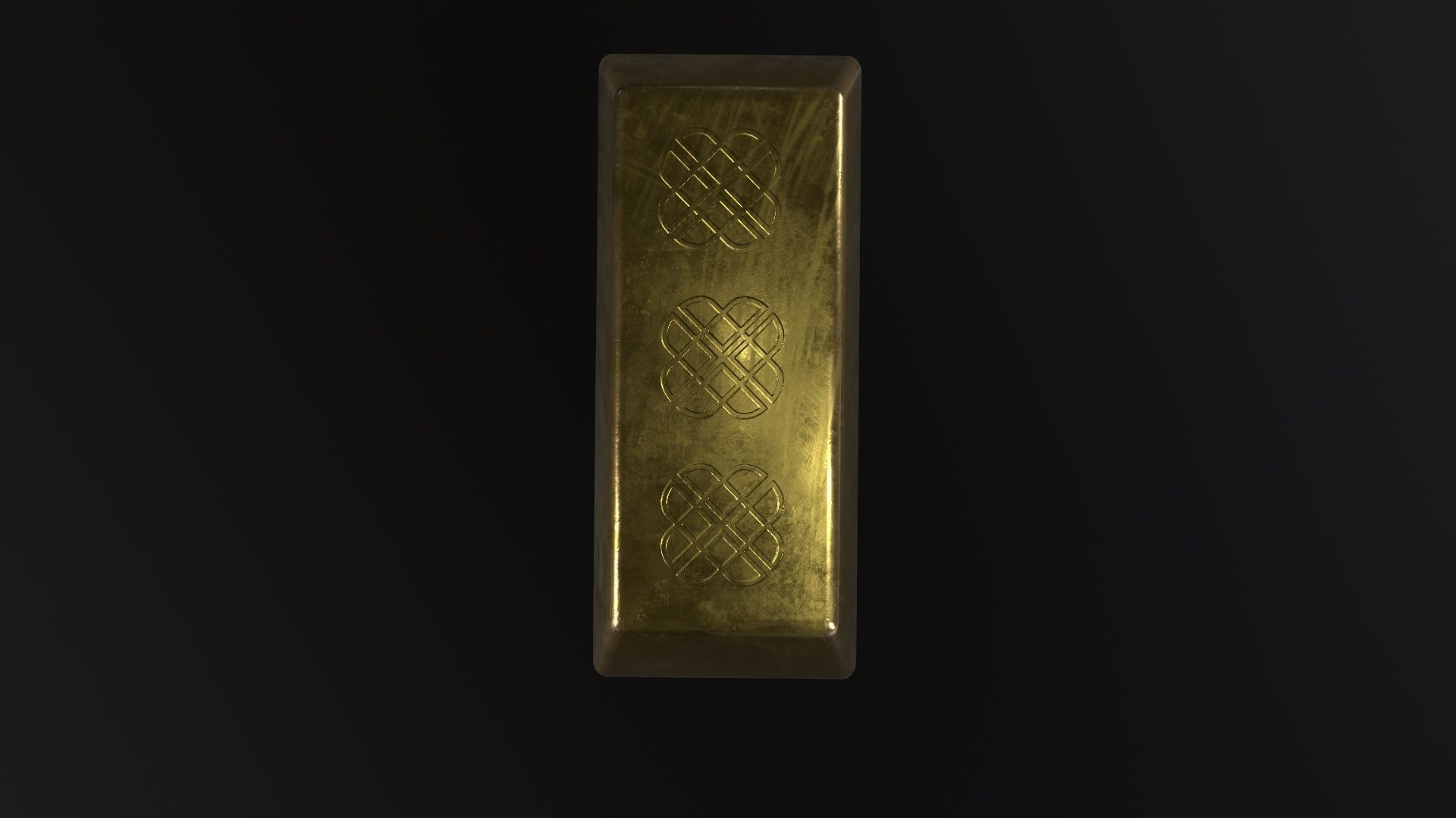 Gold Ingot Large 3D Model Low-poly 3D model_2