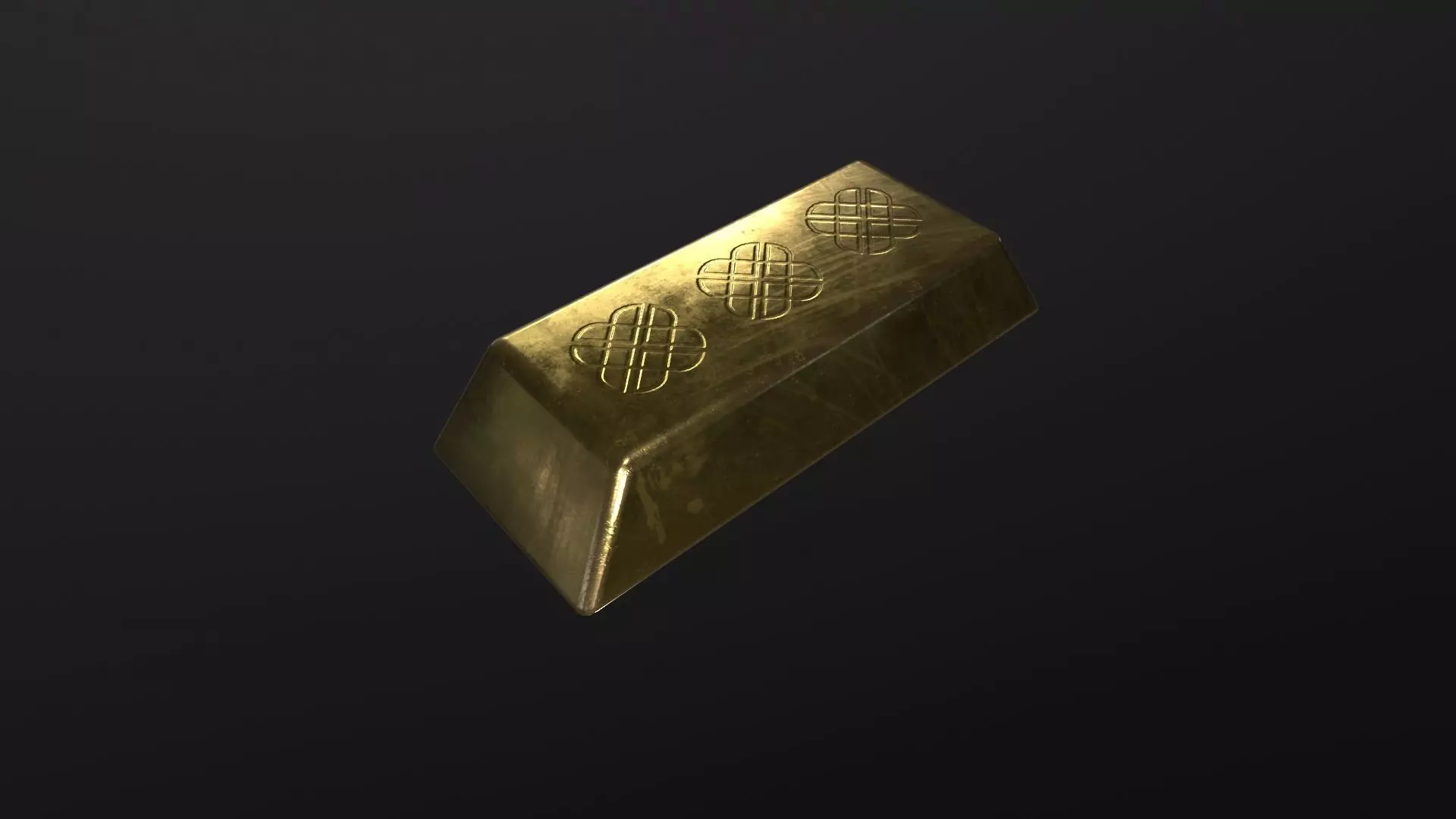 Gold Ingot Large 3D Model Low-poly 3D model_0