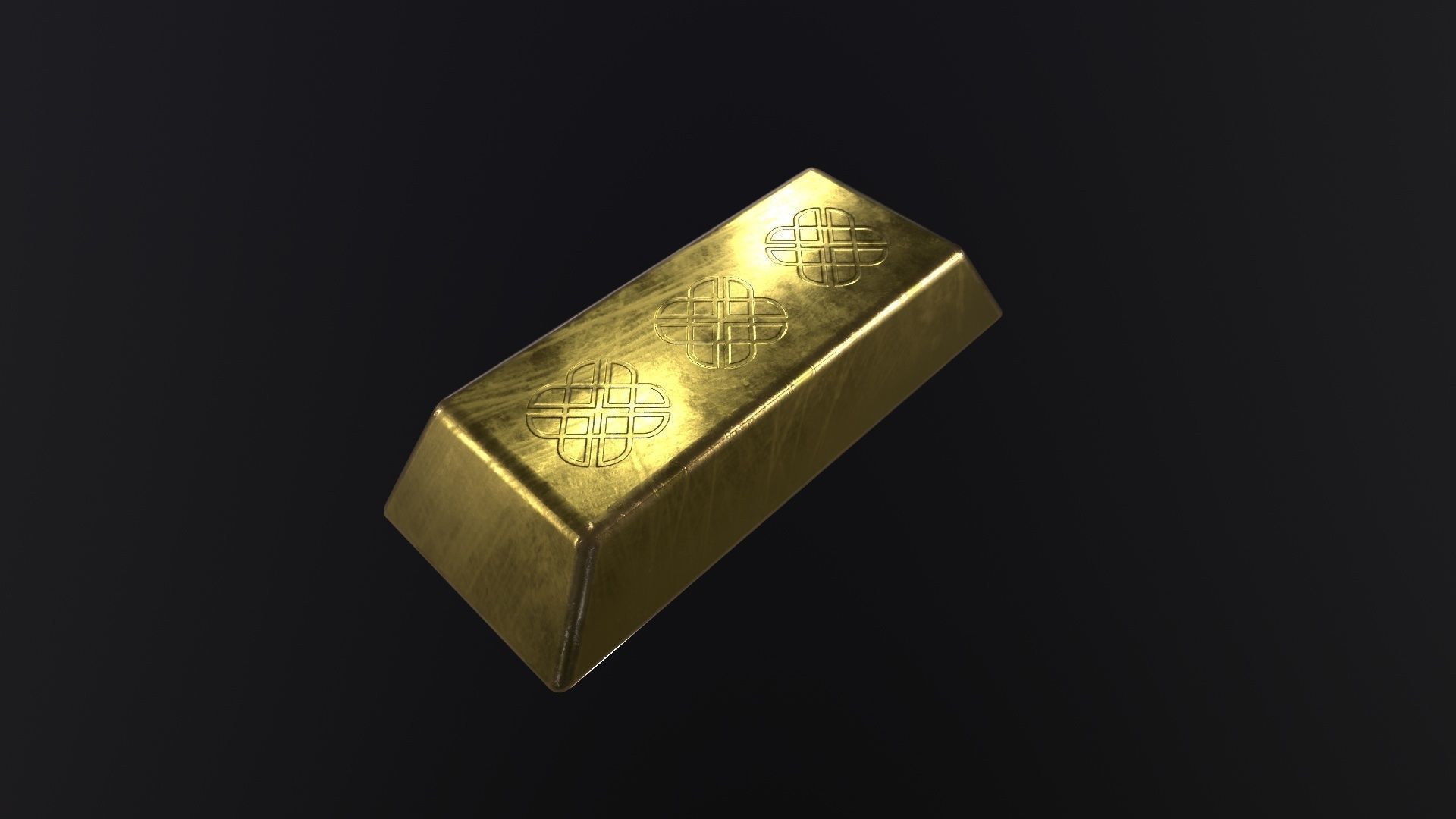 Gold Ingot Large 3D Model Low-poly 3D model_4