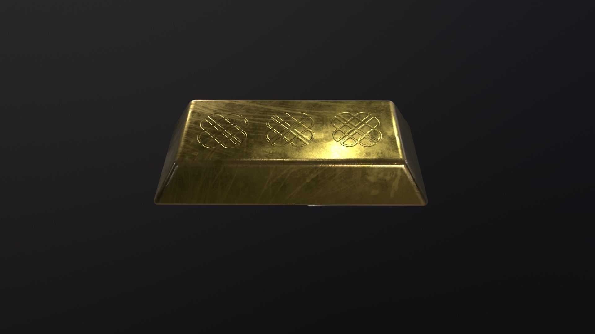 Gold Ingot Large 3D Model Low-poly 3D model_3