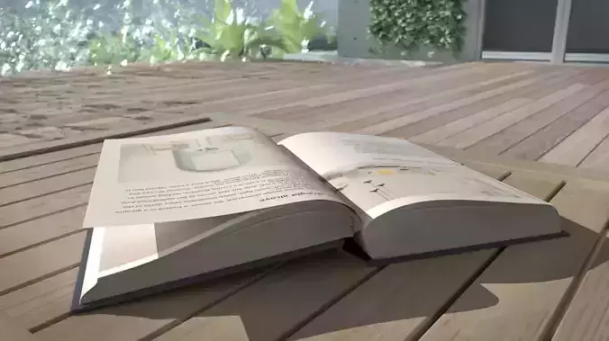 Animated Book with pages in the wind 3D model