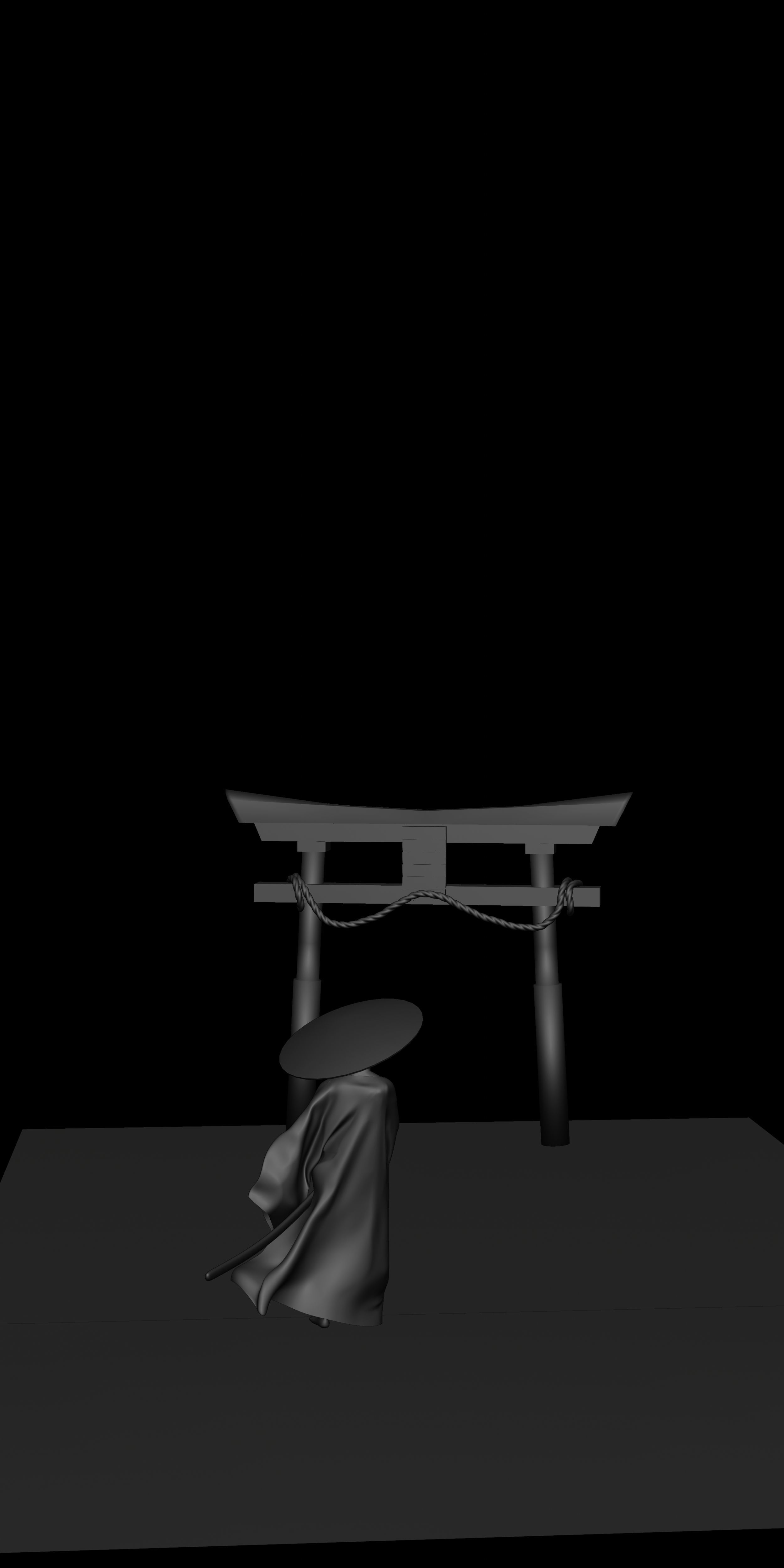 Stylized Japanese water colour painting Free 3D model_2