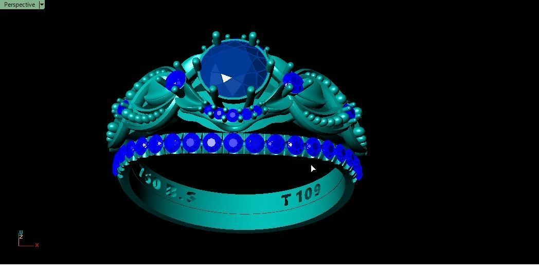 floral solitaire set 3D print model_10