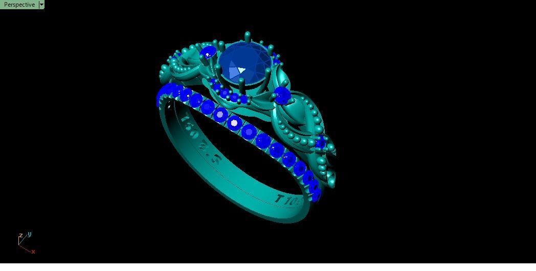 floral solitaire set 3D print model_9