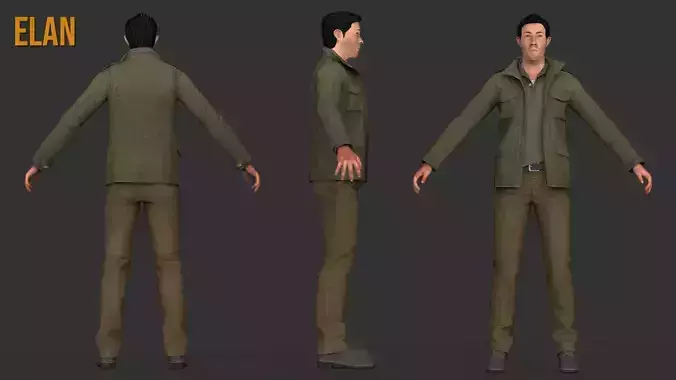 Low Poly Game Character Elan Boy Low-poly 3D model