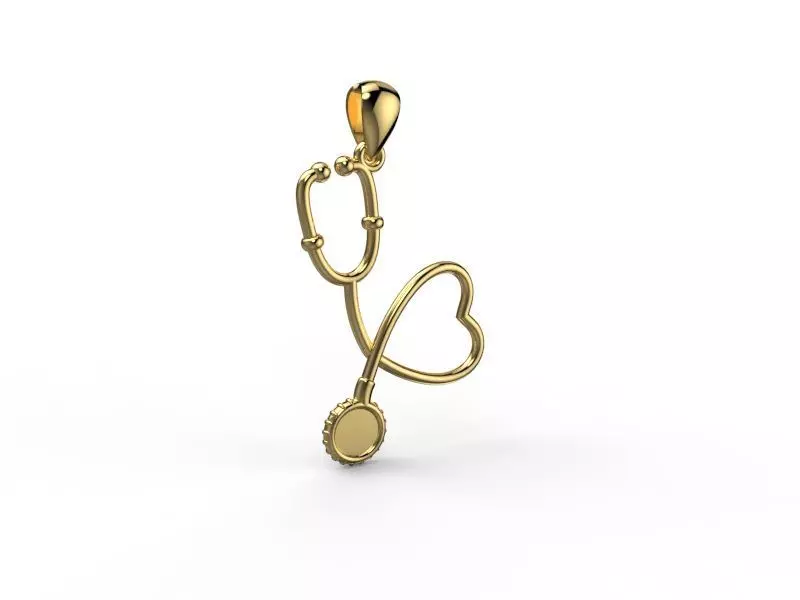 Stethoscope Heart Pendant and Hanger 3D print model