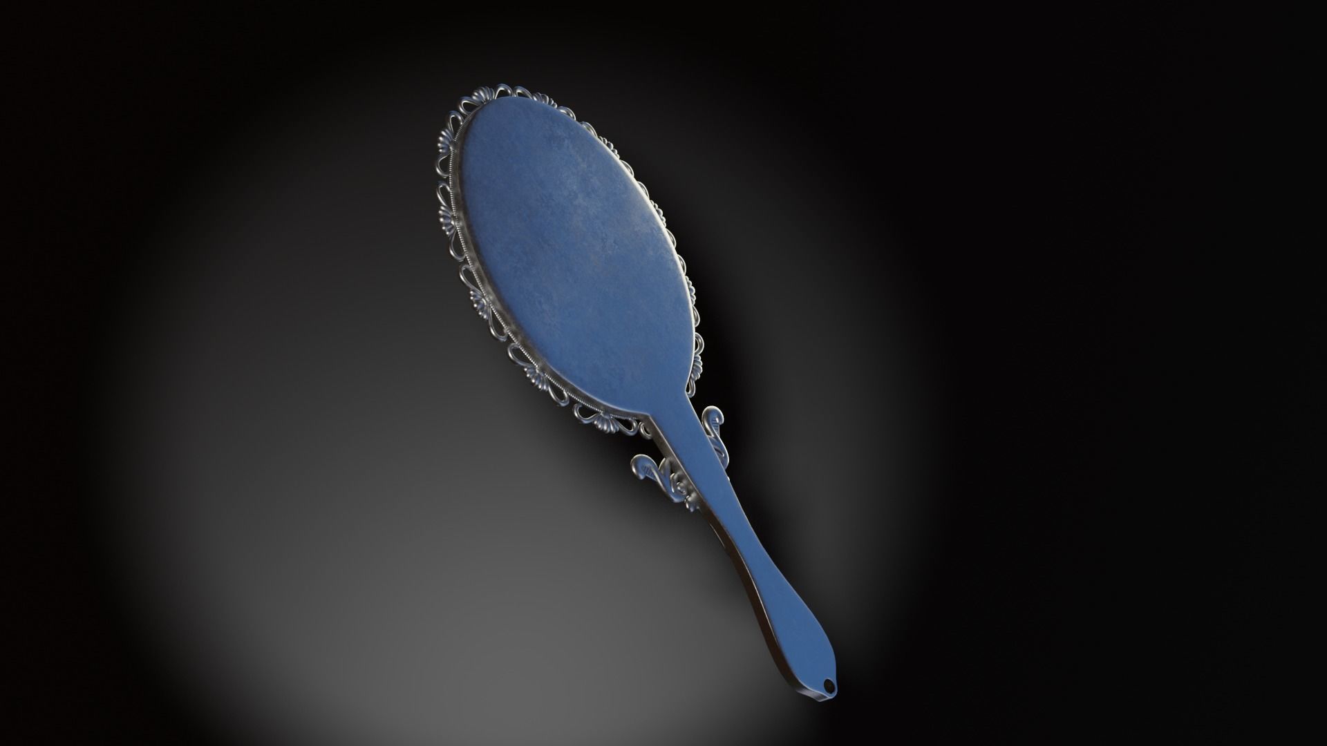 Medieval Handheld Mirror Low-poly 3D model_2