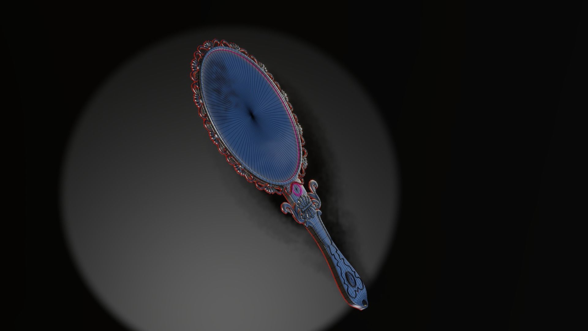 Medieval Handheld Mirror Low-poly 3D model_4