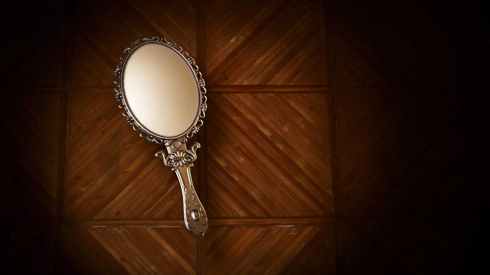 Medieval Handheld Mirror Low-poly 3D model_0