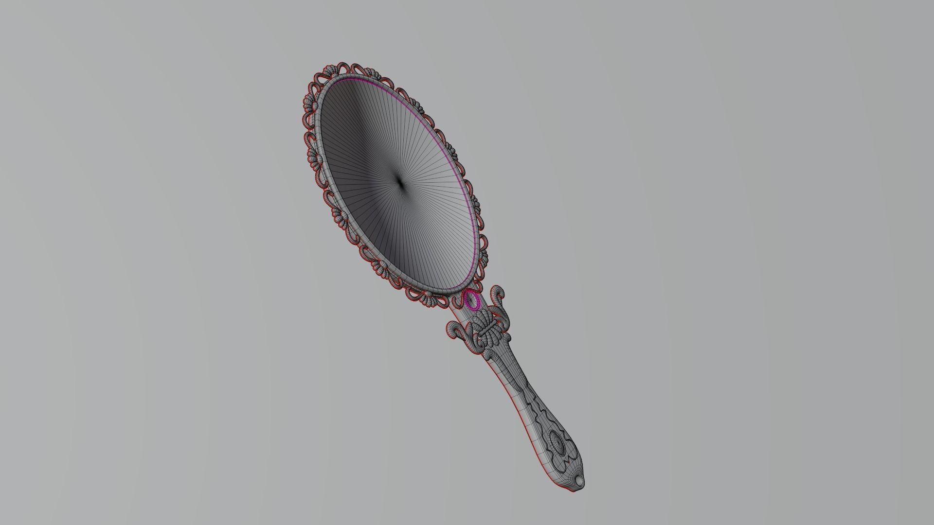 Medieval Handheld Mirror Low-poly 3D model_3