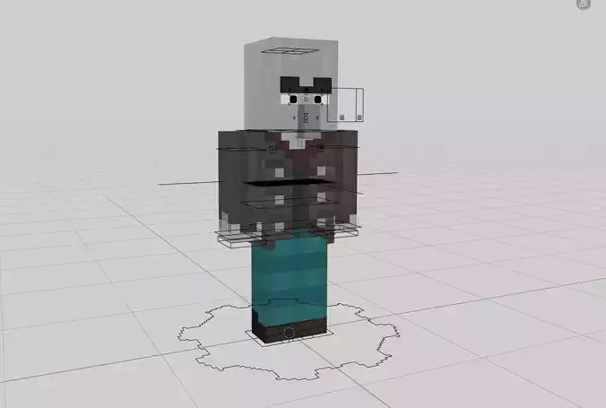 Minecraft Vindicator Rigged  Low-poly 3D model
