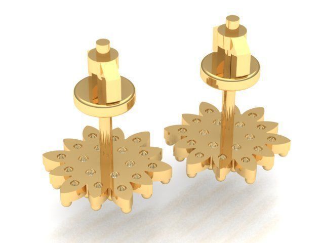 Earrings Snowflake 3D print model_2