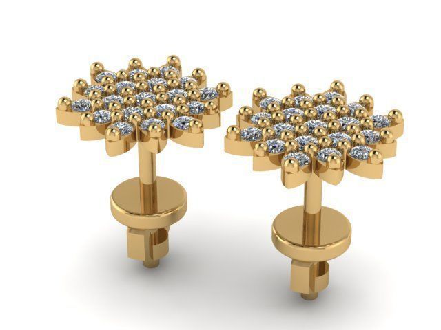 Earrings Snowflake 3D print model_1