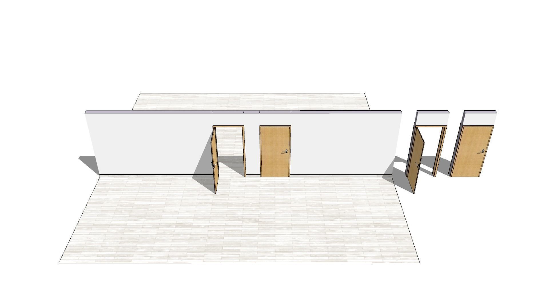 Wood interior door - Full wall section 3D model_12