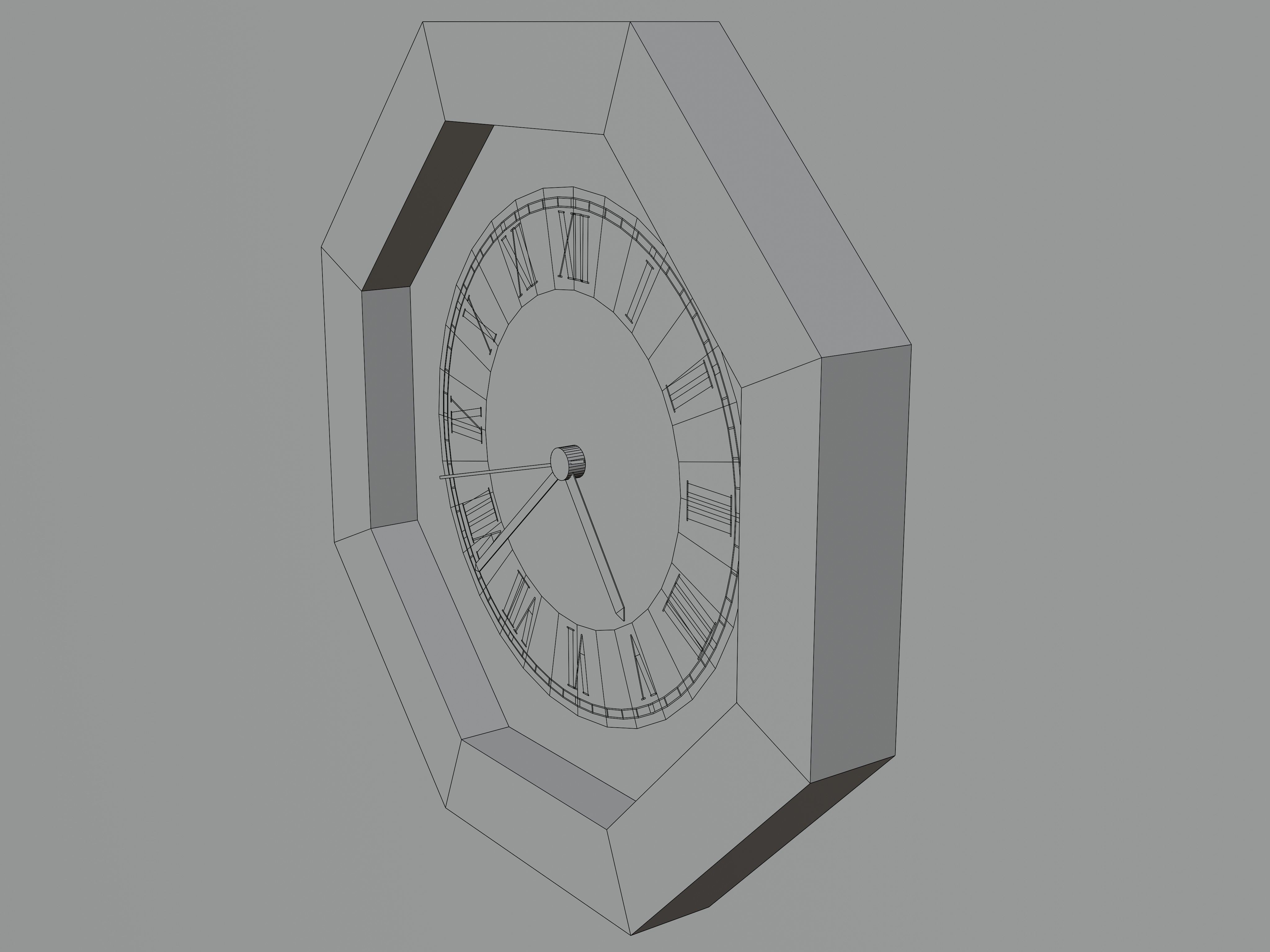 Realistic Wall Clock - Analog Wooden Watch Low-poly 3D model_5