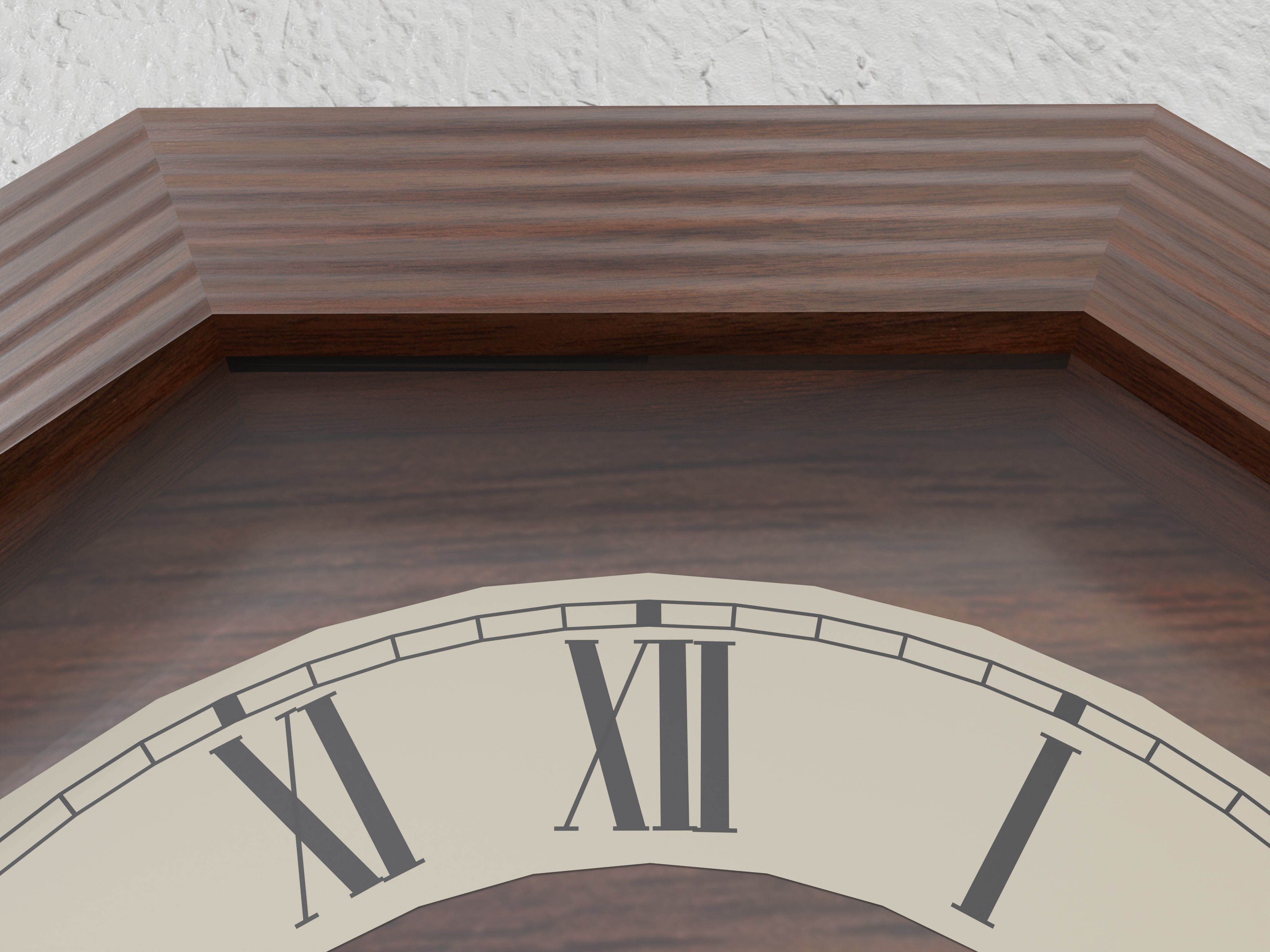 Realistic Wall Clock - Analog Wooden Watch Low-poly 3D model_3