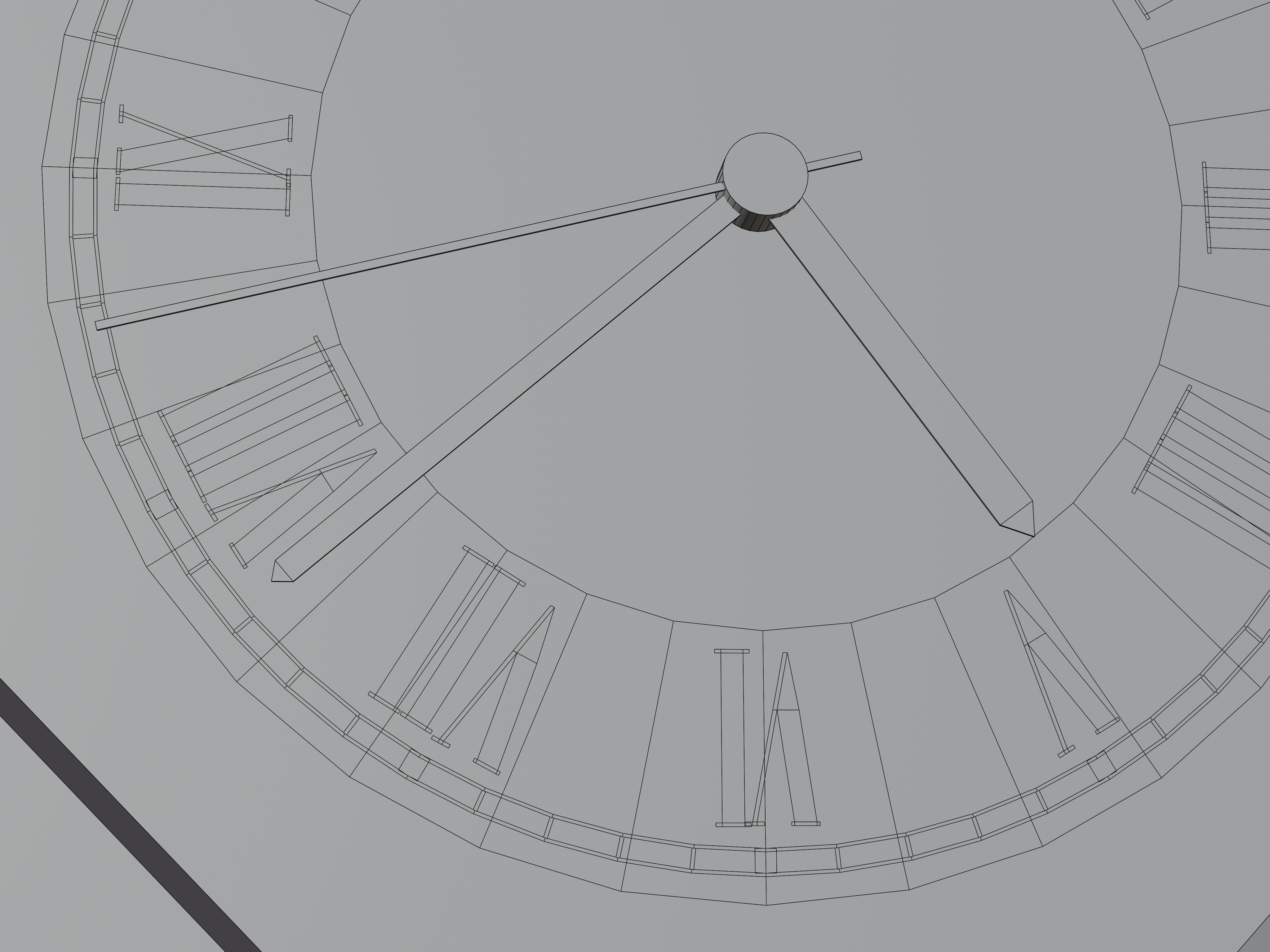 Realistic Wall Clock - Analog Wooden Watch Low-poly 3D model_6