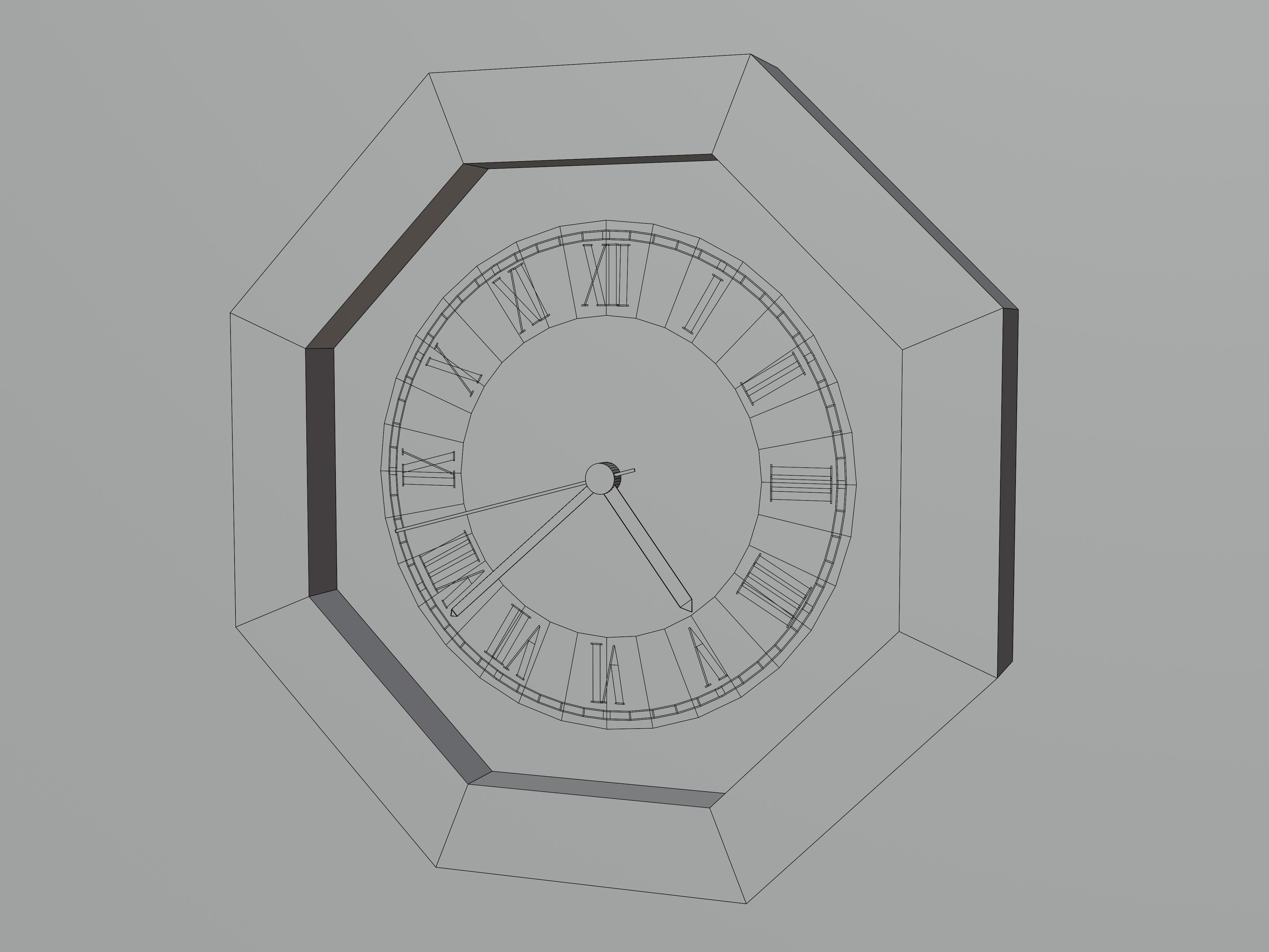 Realistic Wall Clock - Analog Wooden Watch Low-poly 3D model_4