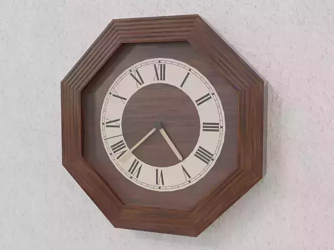 Realistic Wall Clock - Analog Wooden Watch
