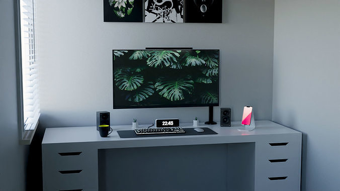Modern Computer Desk 2 by Nikdox  3D model 6