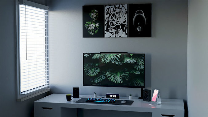 Modern Computer Desk 2 by Nikdox  3D model 3