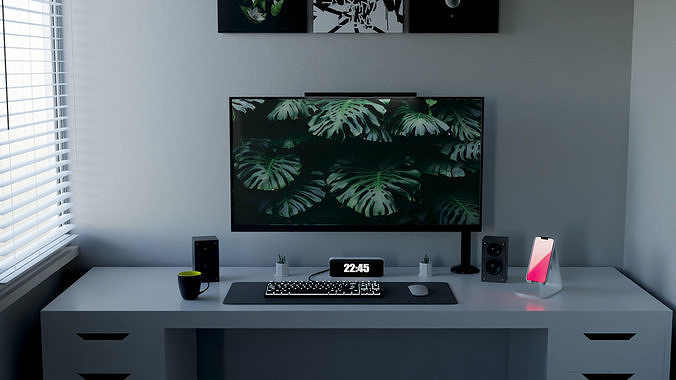 Modern Computer Desk 2 by Nikdox  3D model 4