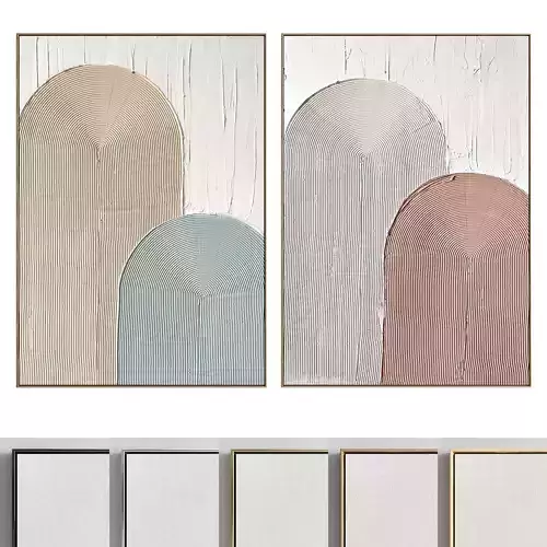Plaster Two Photo Frame 200 Low-poly 3D model